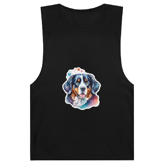 Bernese Mountain Dog Watercolor Barnard Tanks