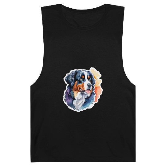Bernese Mountain Dog Watercolor Barnard Tanks