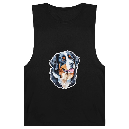 Bernese Mountain Dog Watercolor Barnard Tanks