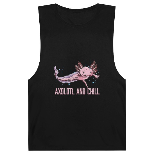 Axolotl and Chill Animal Meme Salamander Animal Pu Barnard Tanks