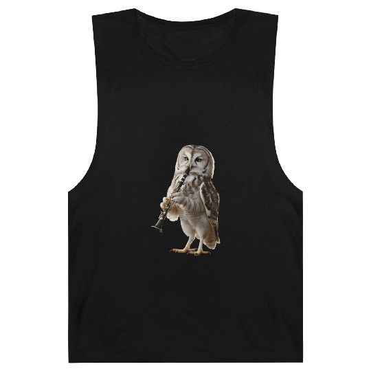 Owl Playing Clarinet Realistic Barnard Tanks