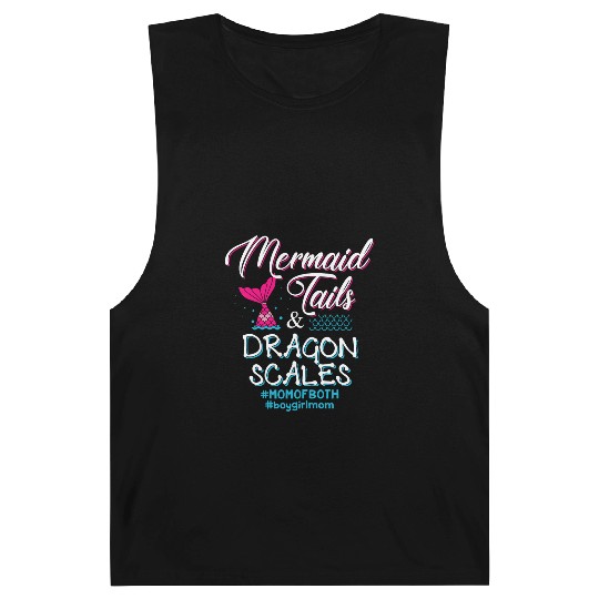 Womens Mermaid Tails and Dragon Scales Mom of Both Barnard Tanks
