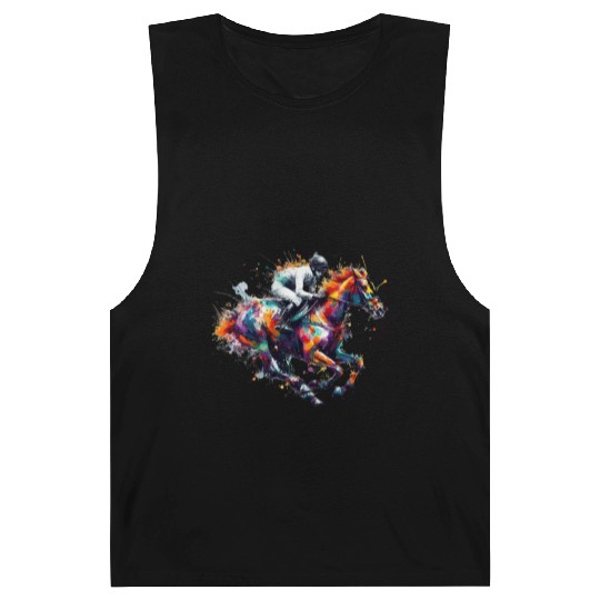 Horse Racing Boy Watercolor art Barnard Tanks