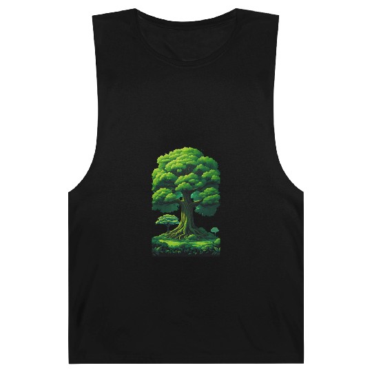 Enchanted Forest Motif - Whimsical Nature-Inspired Barnard Tanks