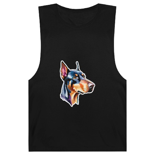 Dobermann Watercolor Barnard Tanks