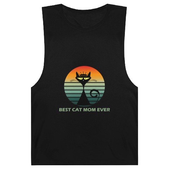 Best cat mom ever Pets cute Funny lovely cat Barnard Tanks