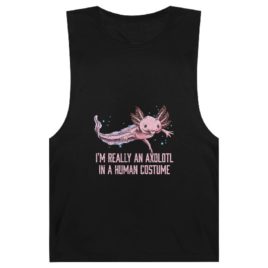 Axolotl in Human Costume Funny Salamander Humor Ax Barnard Tanks