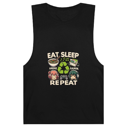 Cute Anime Eat Sleep Anime Repeat Manga Barnard Tanks