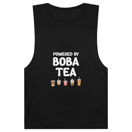 Powered By Boba Tea Bubble Japan K-pop Korean Barnard Tanks