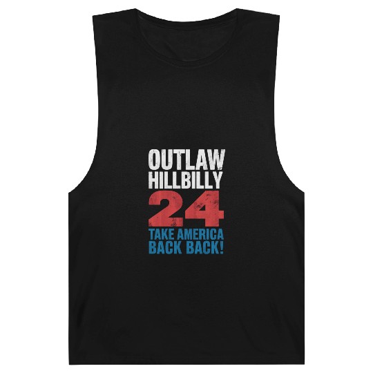 Trump Vance 2024 Outlaw Hillbilly US Flag Vintage Barnard Tanks