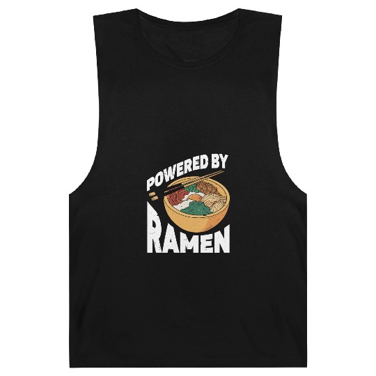 Powered By Ramen Anime Japanese Soup Cup Noodle Barnard Tanks
