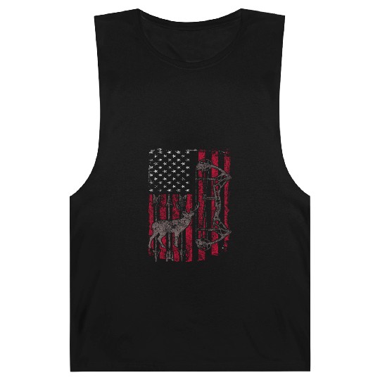 American Flag Deer Elk Hunting USA Patriotic Barnard Tanks