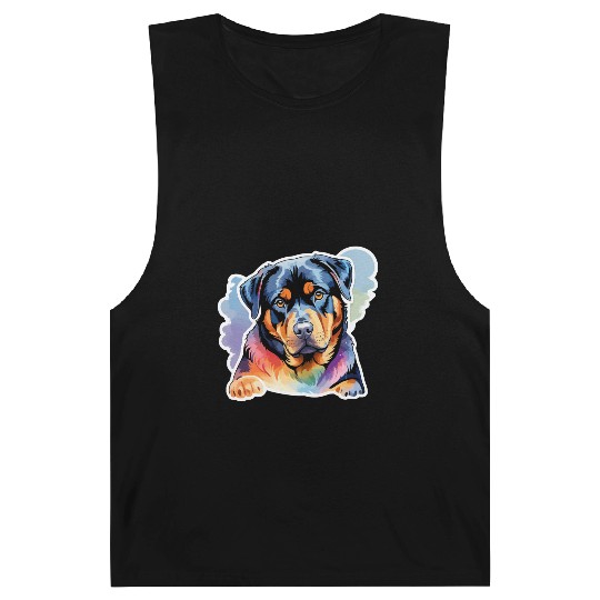 Rottweiler Watercolor Barnard Tanks
