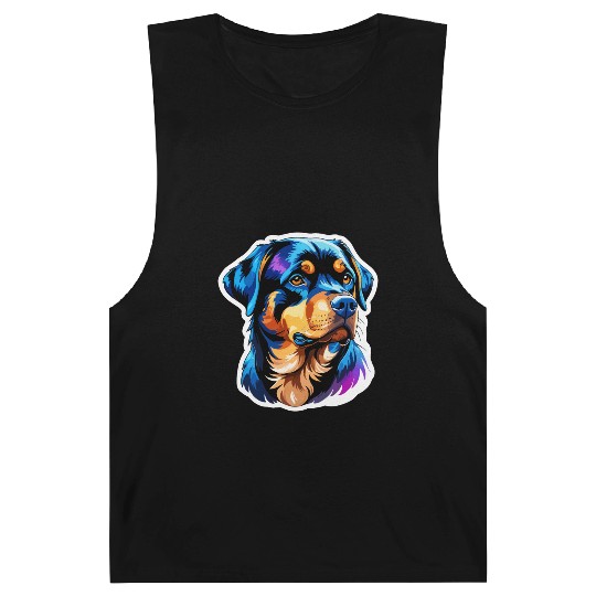 Rottweiler Watercolor Barnard Tanks