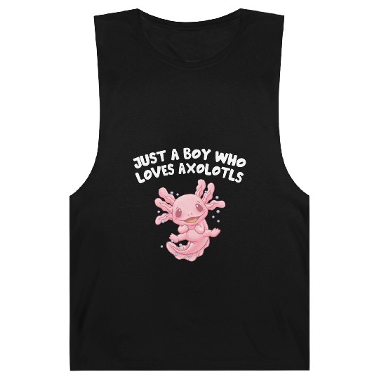 Just a Boy Who Loves Axolotl Salamander Funny Axol Barnard Tanks