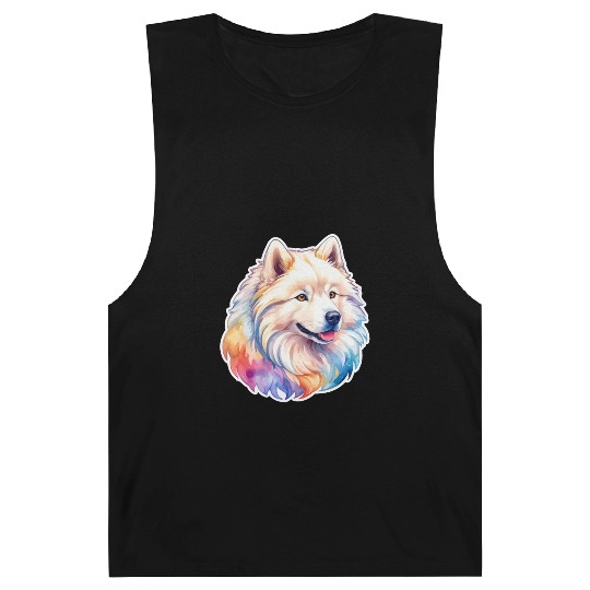 Samoyed Dog Watercolor Barnard Tanks