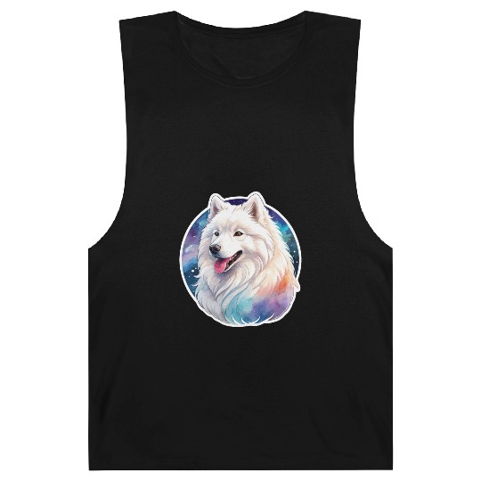 Samoyed Dog Watercolor Barnard Tanks
