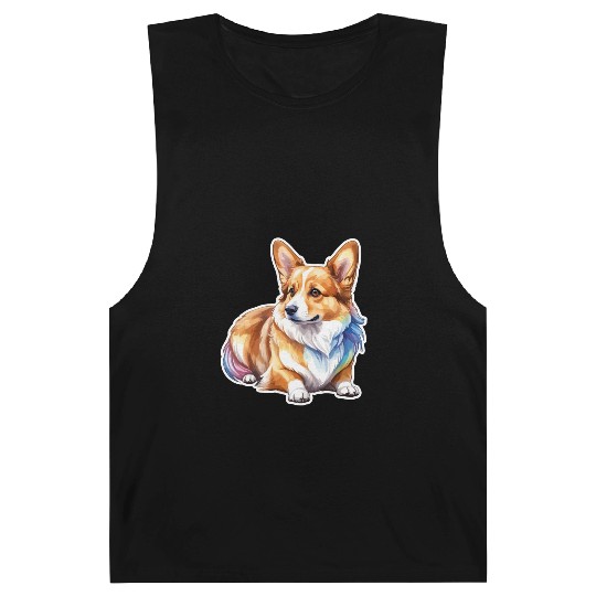 Pembroke Welsh Corgi Watercolor Barnard Tanks