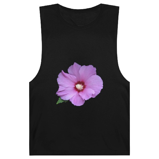 Elegant Pink Hibiscus Flower Print Barnard Tanks