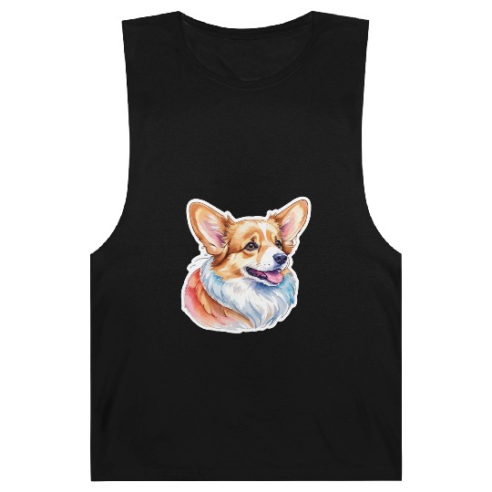Pembroke Welsh Corgi Watercolor Barnard Tanks