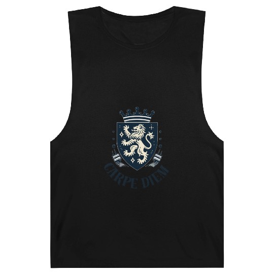 Carpe Diem - Elegant Heraldic Crest With Lion and Barnard Tanks