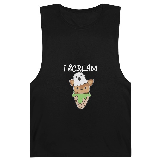 Deer Halloween Ghost I Scream Ice Cream Pun Barnard Tanks