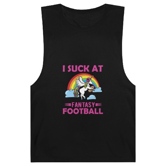 I Suck at Fantasy Football Unicorn Rainbow Barnard Tanks