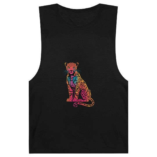 Colorful Geometric Jaguar Artwork for Bold Barnard Tanks