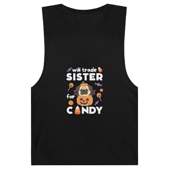 Pug Halloween Trade Sister For Candy Barnard Tanks