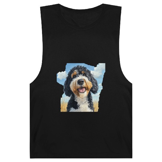 Bernedoodle Field Nature Bernedoodle Watercolor Barnard Tanks