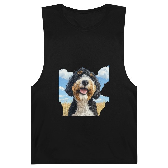 Bernedoodle Field Nature Bernedoodle Watercolor 2 Barnard Tanks