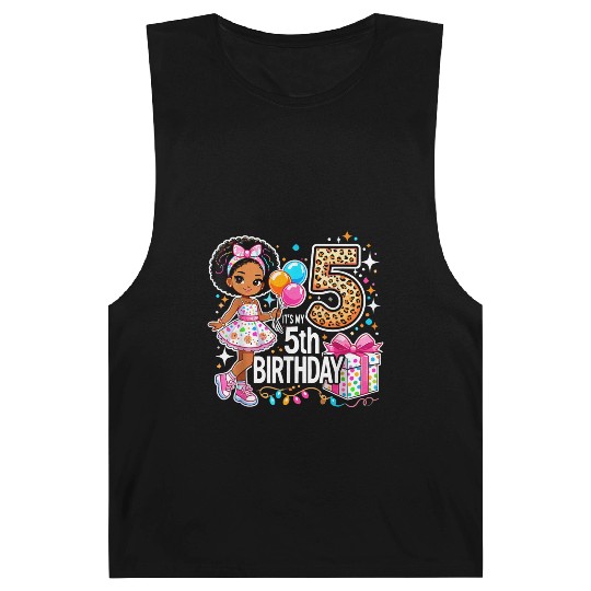 Its My 5th Birthday African American Black Girl 5 Barnard Tanks