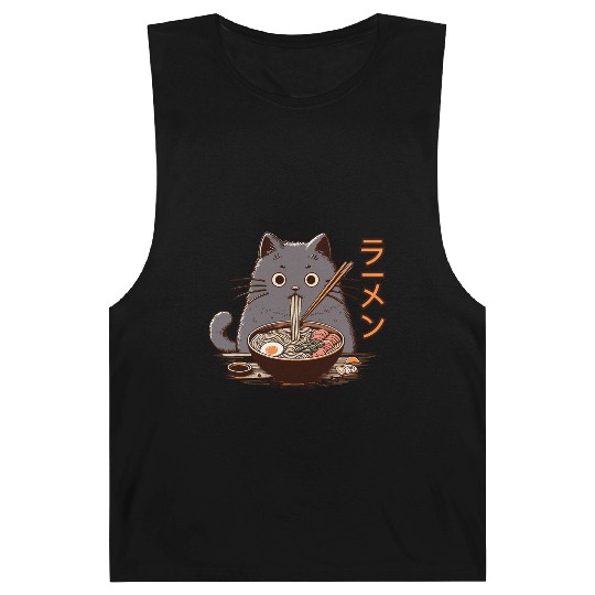 Japanese Cat Eating Ramen Barnard Tanks