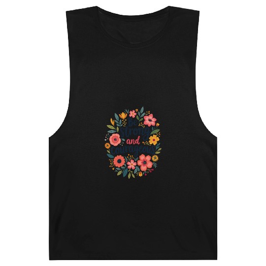 Be Strong and Courageous Christian Quote Flower Barnard Tanks