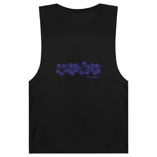 Honolulu Hawaii Hibiscus Flower Vacation Souvenir Barnard Tanks