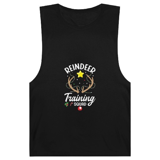Christmas Running Reindeer Runner Training Squad Barnard Tanks