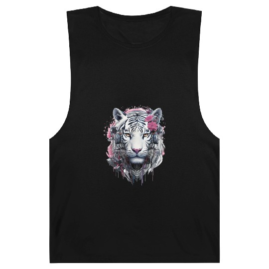 Tiger Animal Nature Motif Drawing Illustration Fac Barnard Tanks
