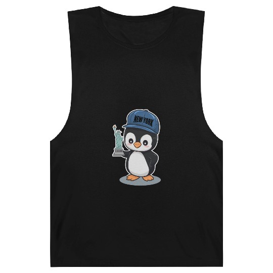 New York Penguin Holding Statue Of Liberty Barnard Tanks