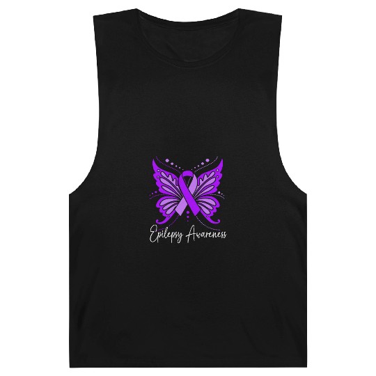 Epilepsy Warrior Purple Ribbon Butterfly Epilepsy Barnard Tanks