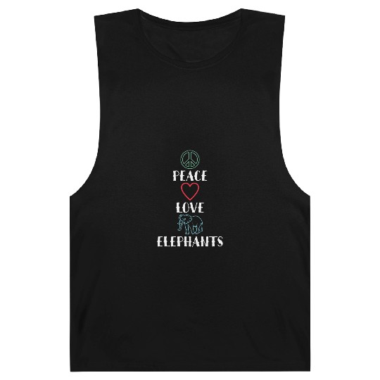 Peace Love Elephants Inspiring Funny Animal Lover Barnard Tanks