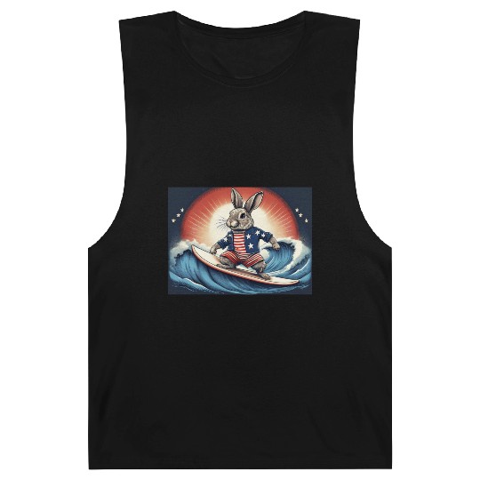 Stars & Stripes Surfer Bunny Barnard Tanks