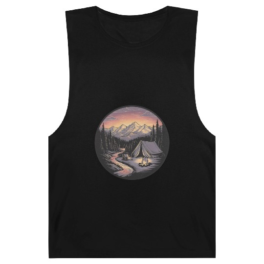 Mountain Morning: Peaceful Camping Monoline Barnard Tanks