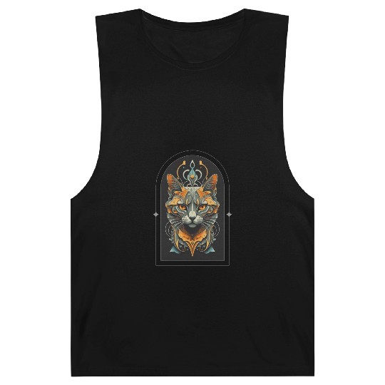 Elegant stylish black and gold cat face Barnard Tanks