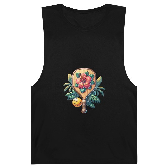 Hibiscus Flower Pickleball Barnard Tanks