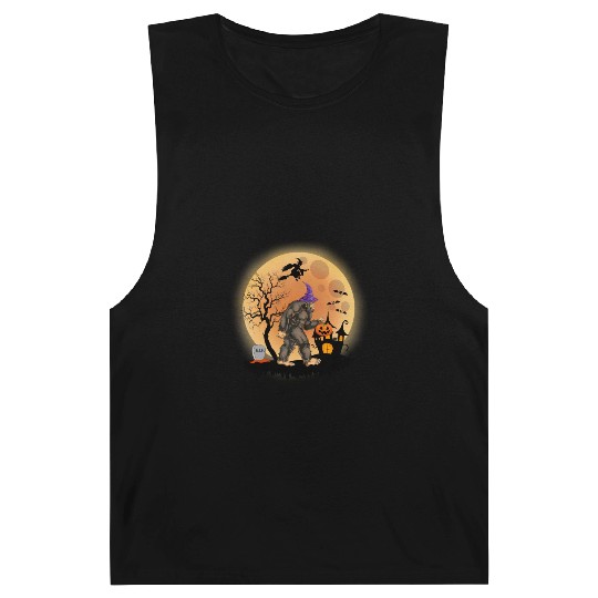 Sasquatch Halloween Trick-or-Treat Pumpkin Barnard Tanks