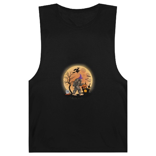 Sasquatch Halloween Trick-or-Treat Pumpkin Barnard Tanks