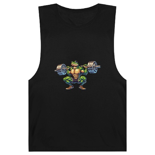 Frog Toad Fitness Barbell Gym Workout Training Barnard Tanks
