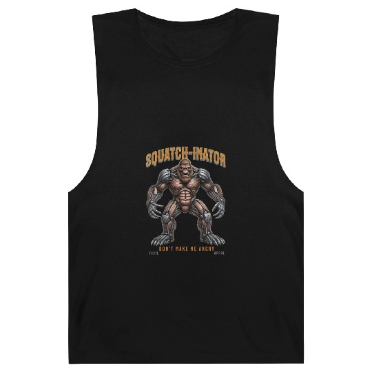 Bigfoot Robot Design, Unique Sasquatch Graphic Barnard Tanks