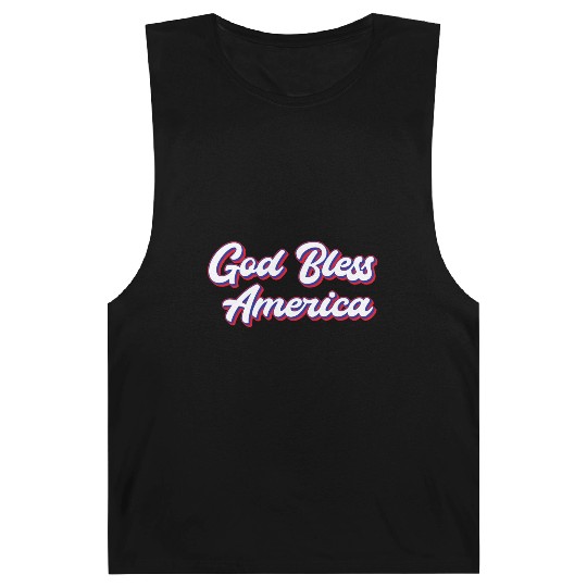 God Bless America Patriotic Design for Proud Barnard Tanks