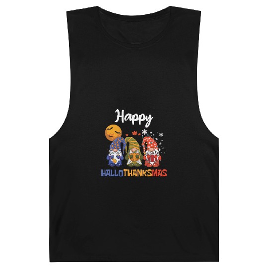 Happy Hallothanksmas Halloween Thanksgiving Gnome Barnard Tanks